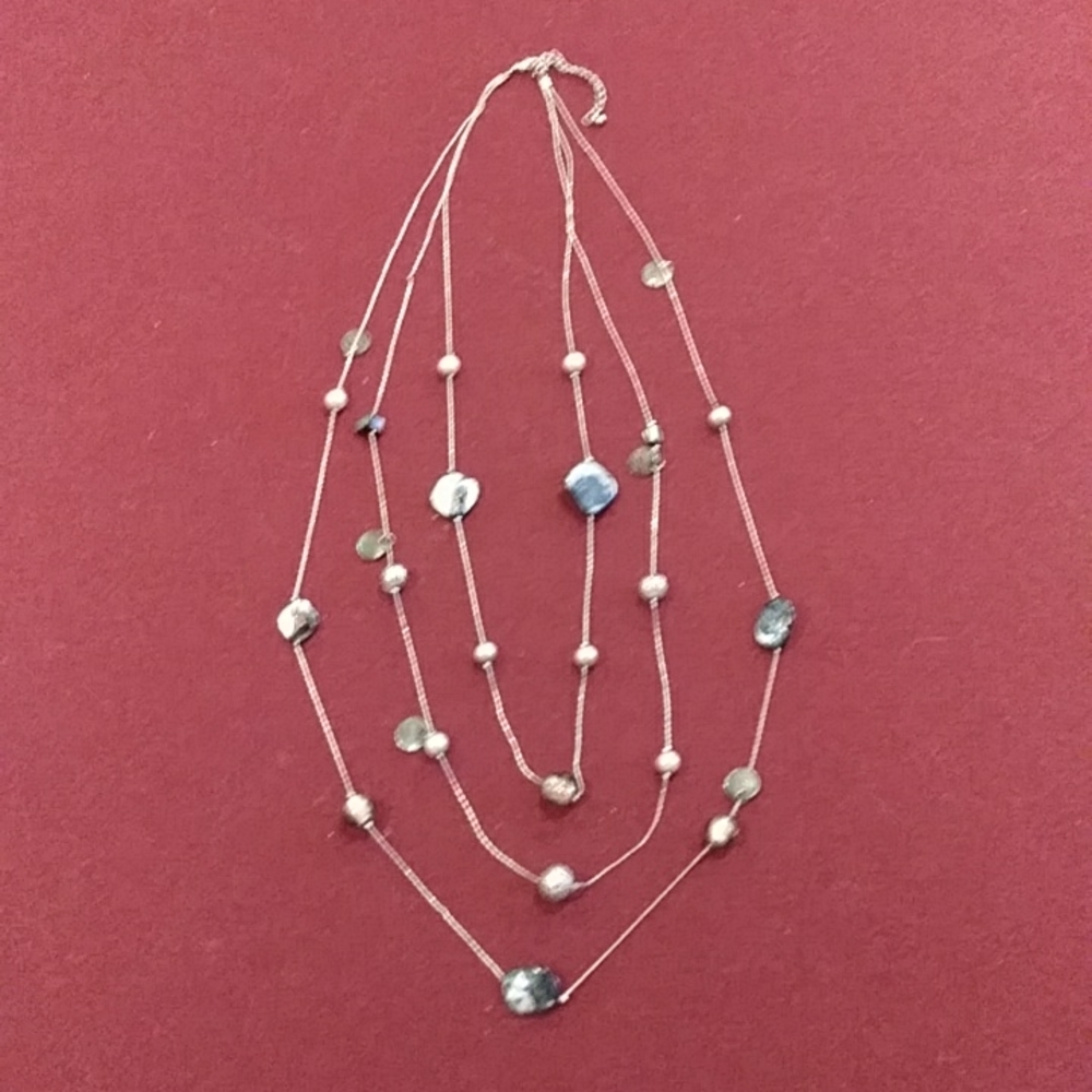 4 for $20 Fashion Jewelry Necklace Multi Strand Natural Stones Beads Silver - Picture 2 of 7